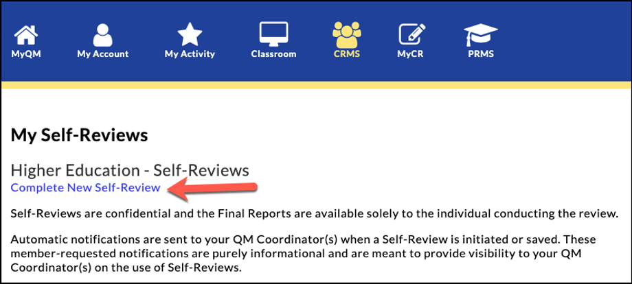 My Self-Reviews screenshot