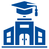 University Icon with graduation cap on top