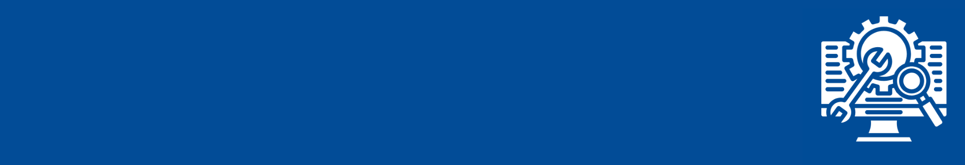 Technology Banner with a computer & gears icon