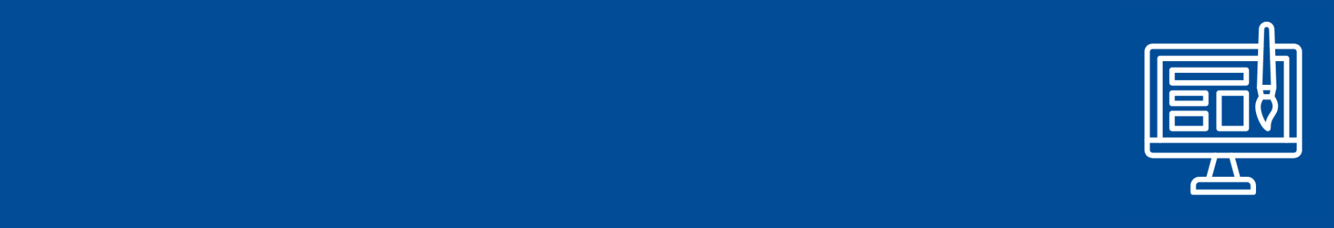 Design & Layout Banner with a computer and paint brush.