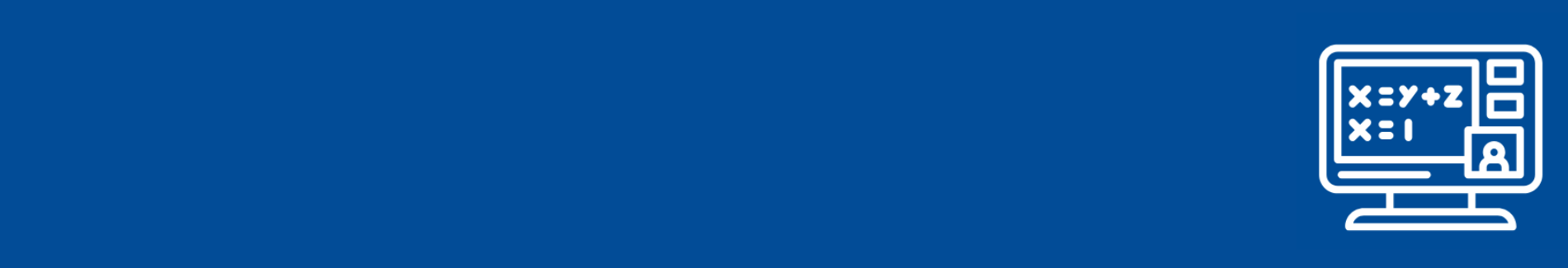 Content & Activities Banner with computer icon with math equation.