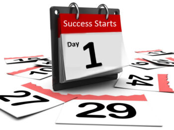 Calendar with success starts Day 1