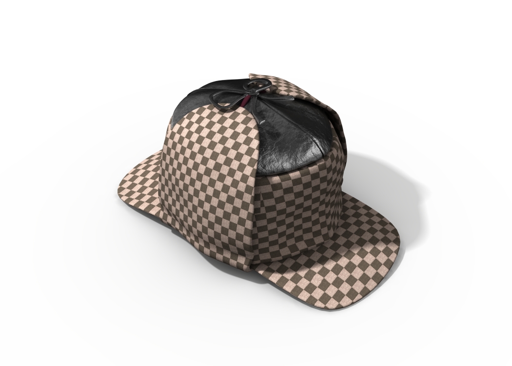 Sherlock Holmes style cap.