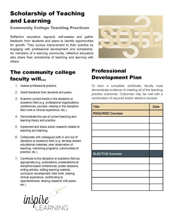 Print or save Scholarship of Teaching and Learning Development Plan